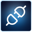 Icon showing a plug and socket, symbolizing connectivity.