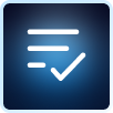 icon showing a checkmark on lines of text or code