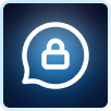 Chat icon with lock inside