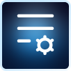 icon of a cog and lines of text or code